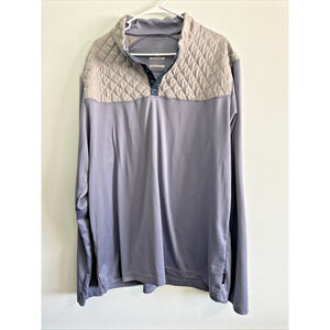 Swannies Golf snap 1/4 snap button pullover Gray quilted two tone Mens 2XL